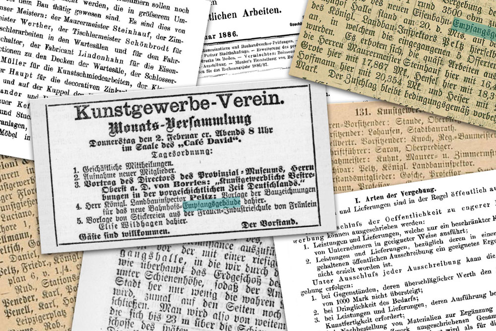 Fotocollage von Zeitungsartikeln